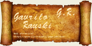 Gavrilo Rauški vizit kartica